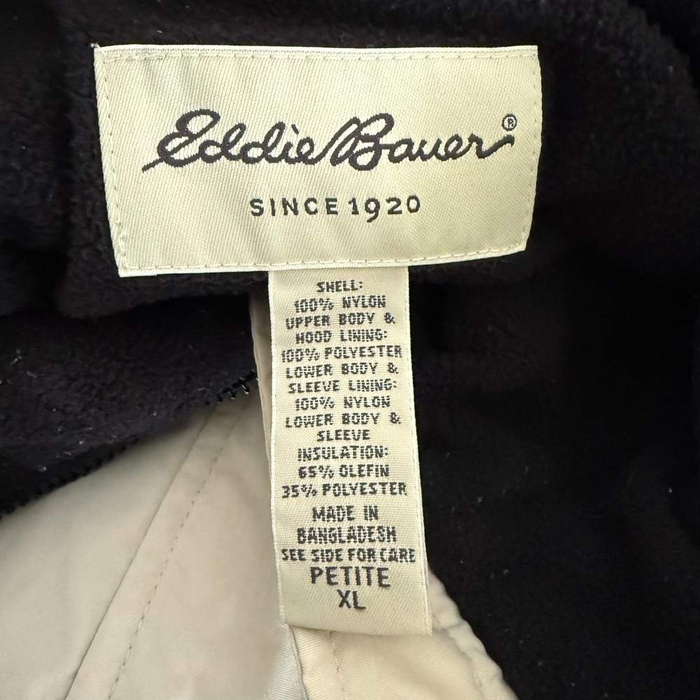 Vintage Eddie Bauer Parka Jacket Women's Size PXL Ivory Detachable Hood Full Zip - Picture 10 of 14